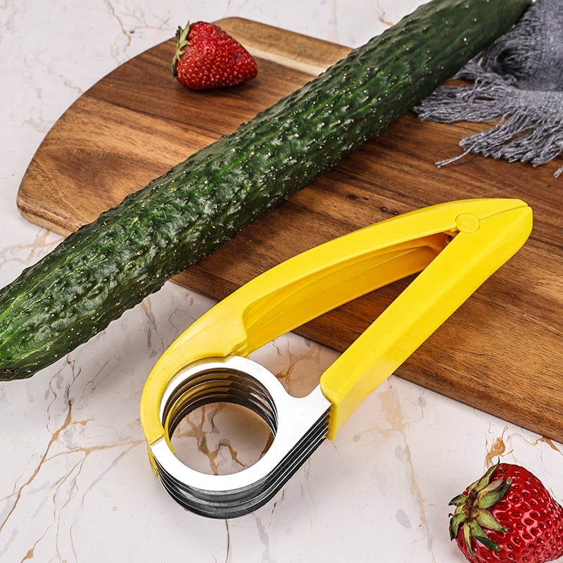 Tăietor pentru banane în cuburi din oțel inoxidabil, cuțit pentru kiwi, unealtă pentru șuncă și cârnați, instrument creativ de bucătărie
