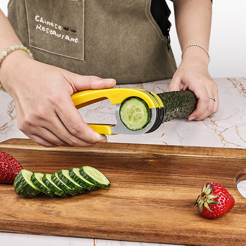 Tăietor pentru banane în cuburi din oțel inoxidabil, cuțit pentru kiwi, unealtă pentru șuncă și cârnați, instrument creativ de bucătărie