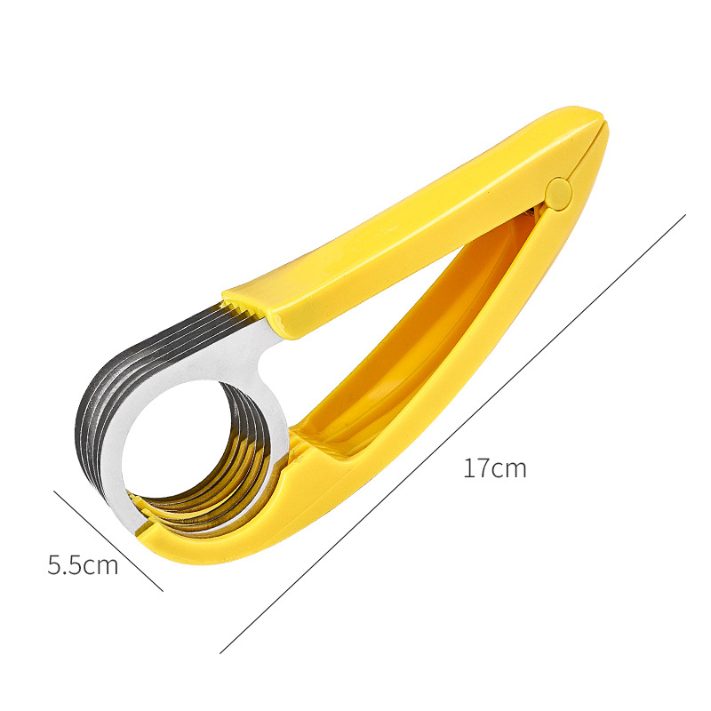 Tăietor pentru banane în cuburi din oțel inoxidabil, cuțit pentru kiwi, unealtă pentru șuncă și cârnați, instrument creativ de bucătărie