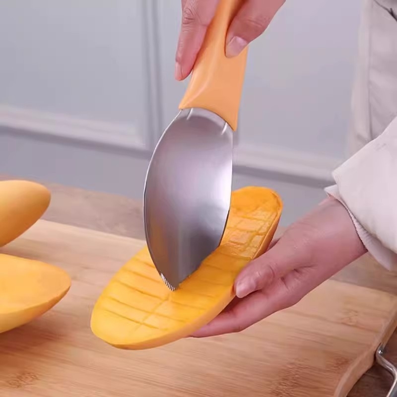 Cuțit pentru mango, tăietor pentru pepene, instrument de curățare și tăiere în felii