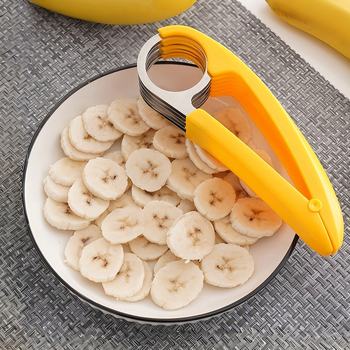Tăietor de banane din oțel inoxidabil, clips pentru șuncă și cârna, separator de fructe, cuțit multifuncțional creativ, instrument de tăiere pepene
