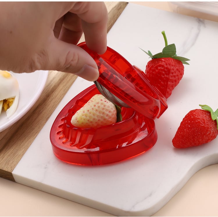 Mini tăietor de fructe din oțel inoxidabil: tăietor pentru căpșuni și ouă, ustensilă de bucătărie