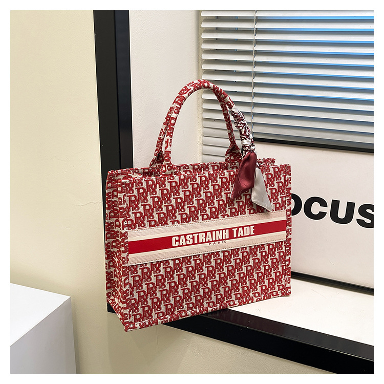 Izšivana tote torba, moderna ženska torba velikog kapaciteta, s naramenicom preko ramena ili crossbody, otisak