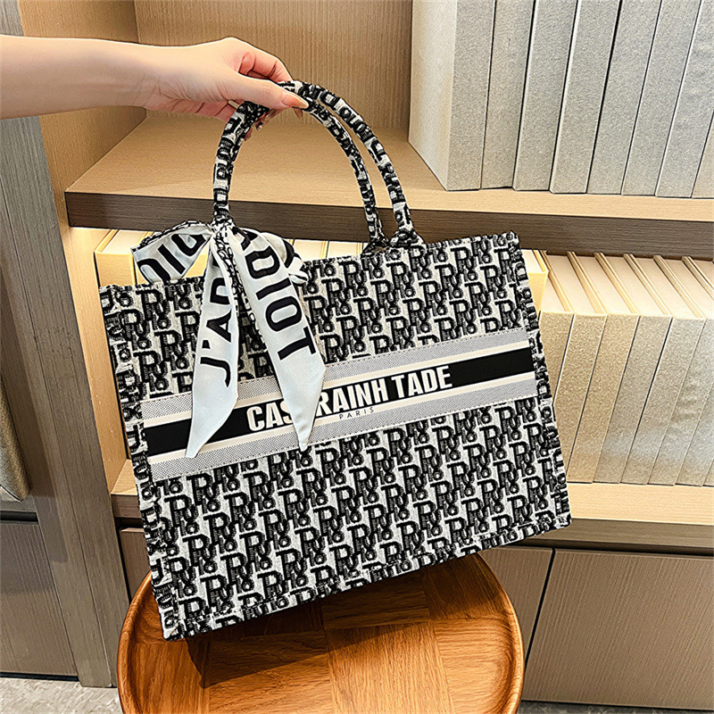 Izšivana tote torba, moderna ženska torba velikog kapaciteta, s naramenicom preko ramena ili crossbody, otisak