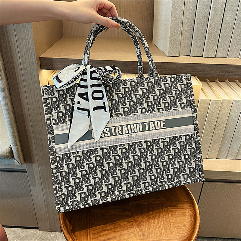 Izšivana tote torba, moderna ženska torba velikog kapaciteta, s naramenicom preko ramena ili crossbody, otisak