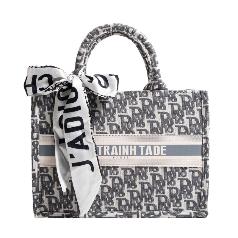 Izšivana tote torba, moderna ženska torba velikog kapaciteta, s naramenicom preko ramena ili crossbody, otisak