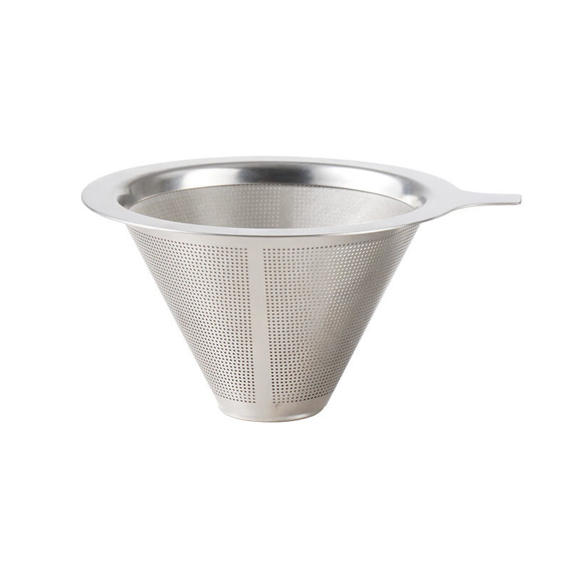 Filtru de cafea din oțel inoxidabil pentru pour-over, reutilizabil, fără hârtie, filtru cu plasă 800