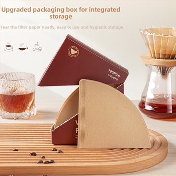 Filtru de cafea în formă de V, 100 de foi, portabil pentru cafea la filtru prin picurare