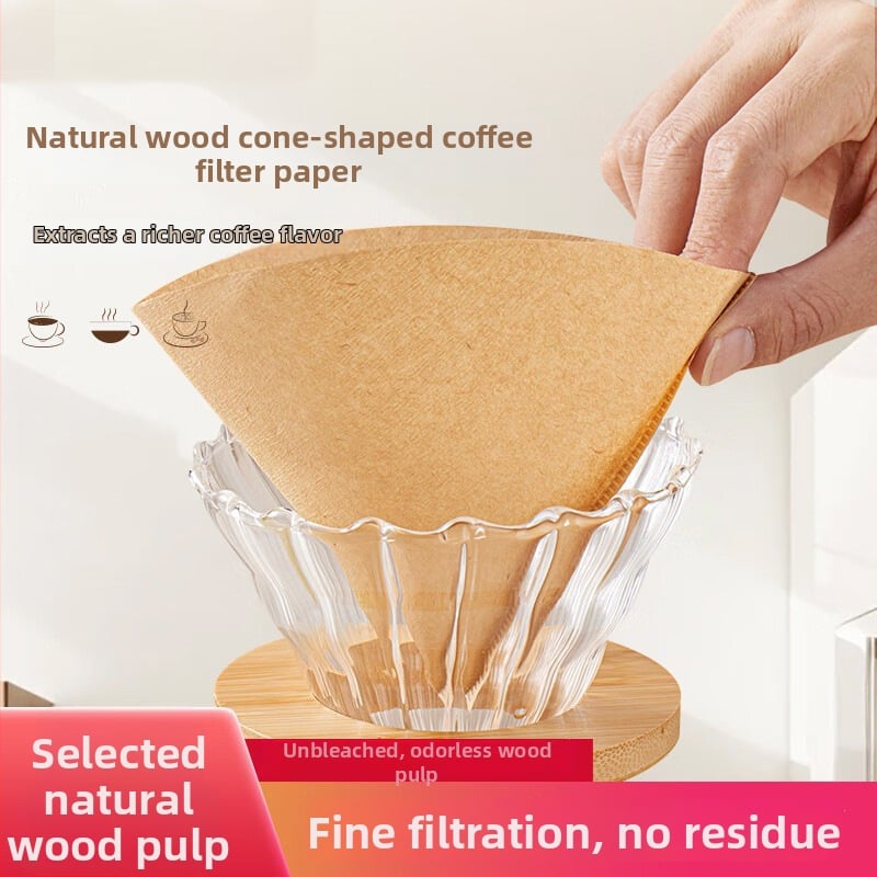 Filtru de cafea în formă de V, 100 de foi, portabil pentru cafea la filtru prin picurare