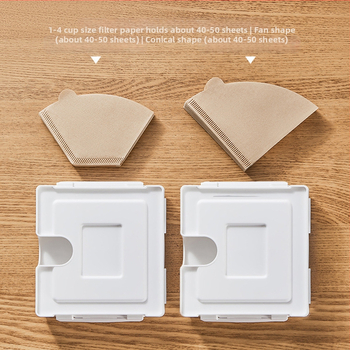 Magnetická krabička na skladovanie kávových filtrov v japonskom štýle, držiak papierových filtrov s tvarom ventilátora