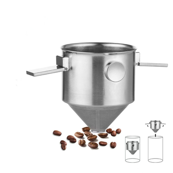 Cană de cafea din oțel inoxidabil 304, pliabilă, cu mâner dublu, fără filtru de hârtie, pentru preparare prin picurare, portabil