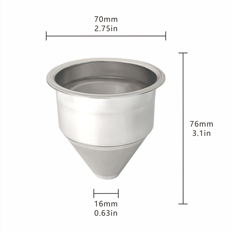 Filtru de cafea din oțel inoxidabil 304, filtru metalic pentru ibric de cafea, fără filtru de hârtie, portabil, stil ușor luxos