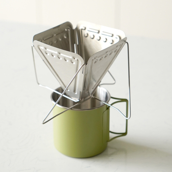 Suport pentru cafea pour-over din oțel inoxidabil 304, portabil, pliabil, filtru mini pentru camping în aer liber