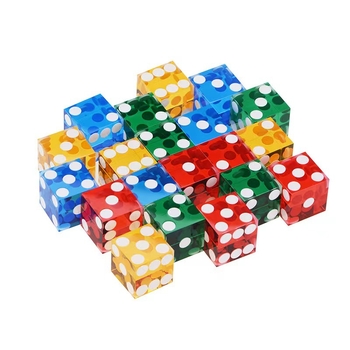19 mm akrilne kocke, prozirno žute, šestostrane, precizne za kasino
