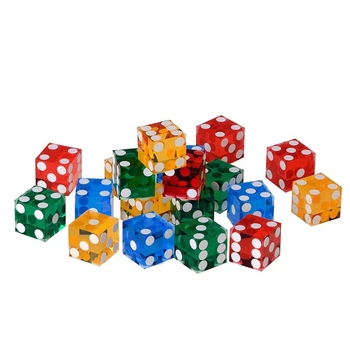 19 mm akrilne kocke, prozirno žute, šestostrane, precizne za kasino