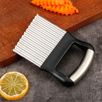 Tăietor manual din oțel inoxidabil, cu lamă ondulată, pentru cartofi și ceapă