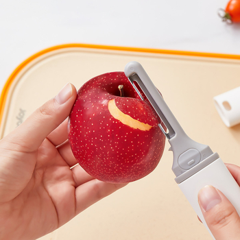 Instrument de bucătărie 3 în 1: cuțit pentru fructe, curățător și tăietor de cartofi – compact și portabil