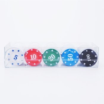 Set poker žetona s kutijom, ABS materijal, 100 komada u kutiji, boje: bijela, crvena, plava, zelena, crna, edukativne novčiće za prostorije za igre
