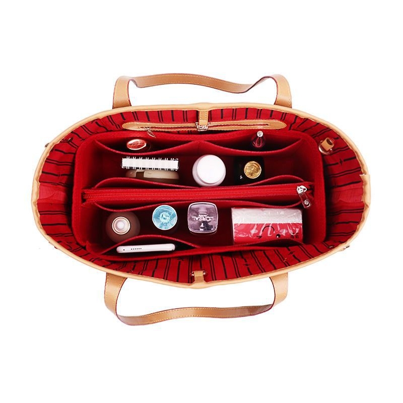 Organizator interior LV Neverfull pentru geantă – structură de susținere pentru dimensiuni mari, medii și mici, organizator pentru makeup și cumpărături, cu căptușeală