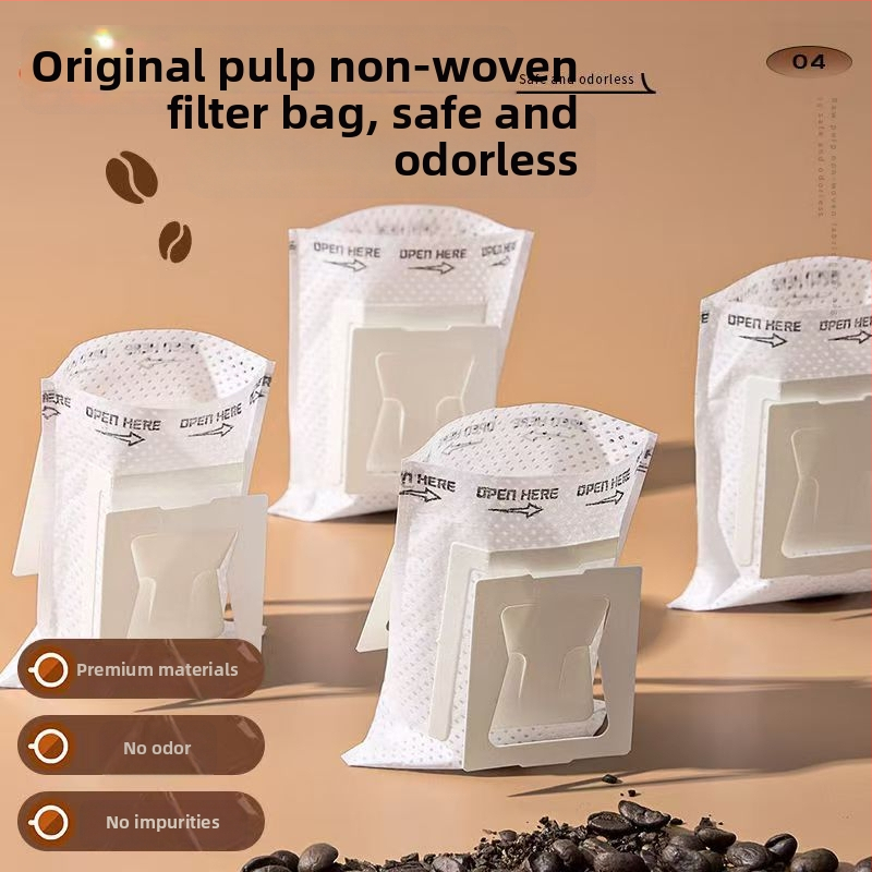 50 bucăți filtre de cafea din hârtie, cu o singură utilizare, pentru preparare prin turnare manuală, cu cârlig pentru urechi