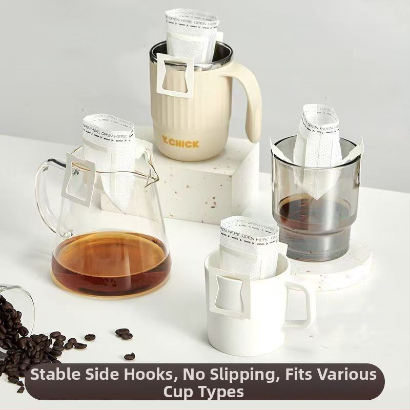 50 bucăți filtre de cafea din hârtie, cu o singură utilizare, pentru preparare prin turnare manuală, cu cârlig pentru urechi