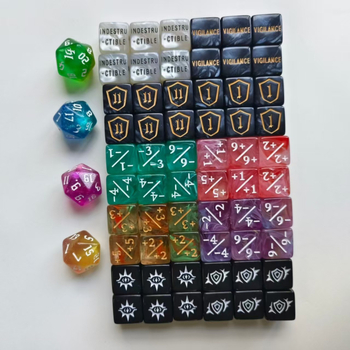 MTG kockice sa znakovima plus i minus, 16 mm, D6, s simbolom pravog kuta, višebojne, za matematičko učenje