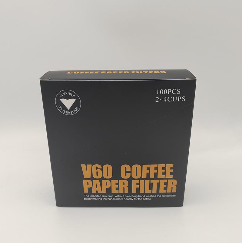 Filtru de cafea V60 în formă conică – hârtie de filtrare din pulpă de lemn nealbită, pungă de filtrare în culoare lemn, filtru în formă de V
