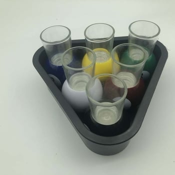 Plastični trokut za biljar s 6 čašama i 6 loptica, igra za ispijanje