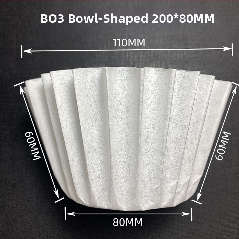 Bielený papier na filter do kávovaru, miskovitý tvar, vlnený okraj, 200 × 80 mm, 100 kusov