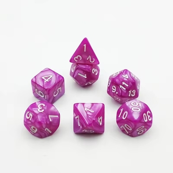RPG kocke s više strana, set od 7 komada, za D&D, perlovni uzorak, svijetlo ljubičasta