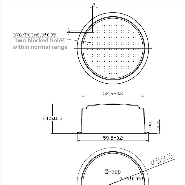 Filtru de cafea din oțel inoxidabil 304 pentru espresso, coș de filtrare presat de 51 mm, cu mâner