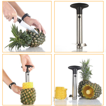 Instrument din oțel inoxidabil pentru curățarea ananasului – decojire, scoaterea cotorului, eliminarea ochilor, extragerea pulpei