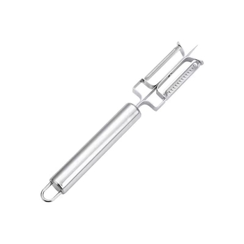 Cuțit dublu pentru decojit, cuțit de decojit multifuncțional, cuțit pentru fructe, răzuitor cu trei funcții, descojitor, instrument de bucătărie, portabil