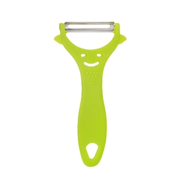 Peeler din oțel inoxidabil, mâner din plastic, cu față zâmbitoare – pentru fructe și legume