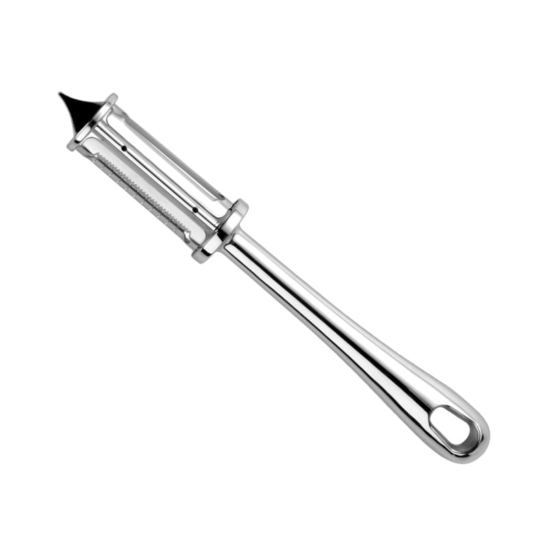 Un instrument de bucătărie multifuncțional: curățator de fructe, răzuitor de legume și cuțit pentru fructe