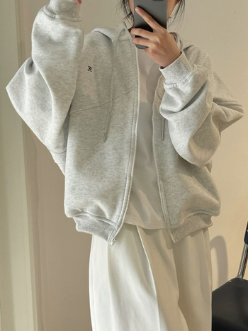 Seizprojects Ženski hoodie s kapuljačom i izvezenim natpisom, korejski casual sportski stil, širokog kroja