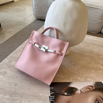 Bucket torba od kože prvog sloja, torbica za telefon, ženska vintage Kelly‑inspirirana torba, kompaktna ručna i crossbody torba
