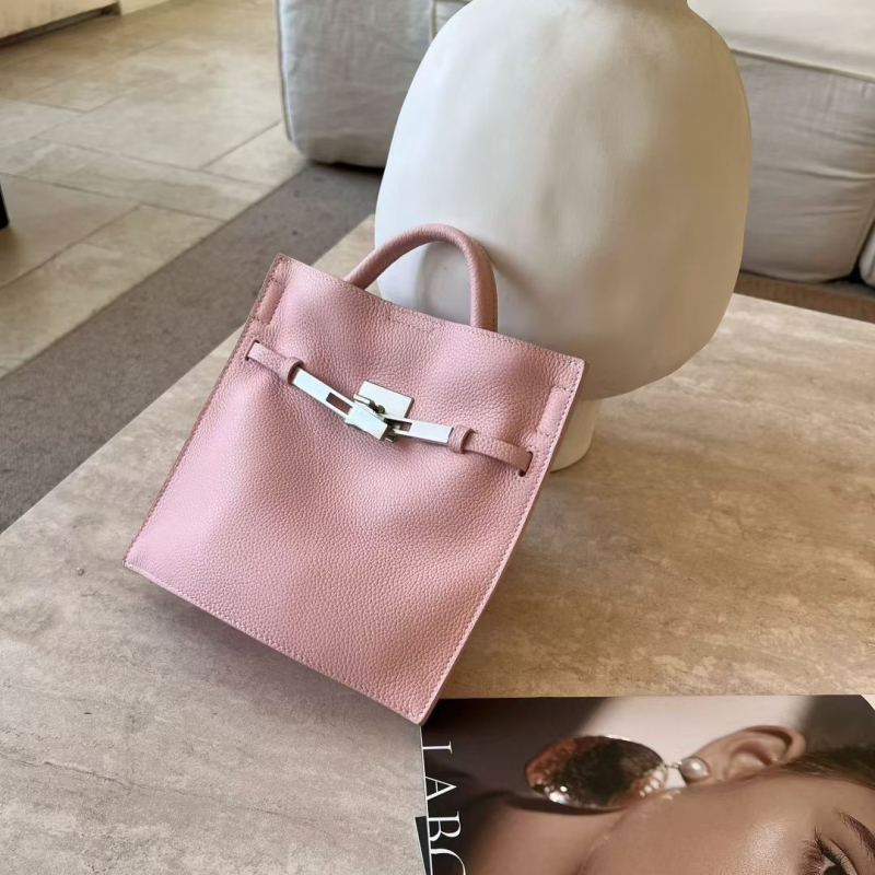 Bucket torba od kože prvog sloja, torbica za telefon, ženska vintage Kelly‑inspirirana torba, kompaktna ručna i crossbody torba