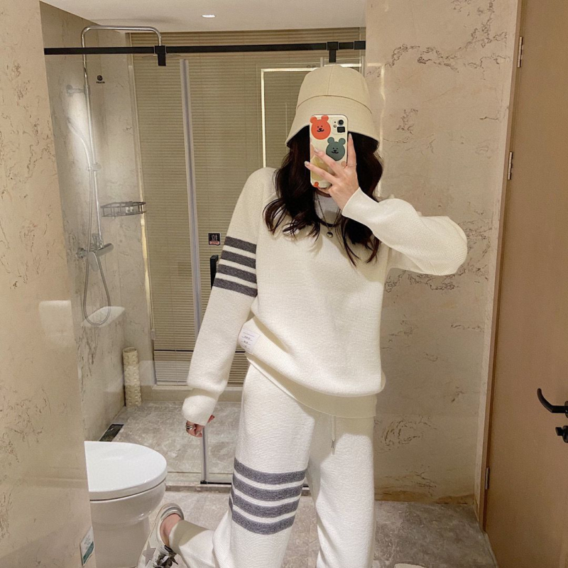 2025 jesen-zimski waffle casual sportski set za žene, široka dukserica i dugi hlaće, Star Collection