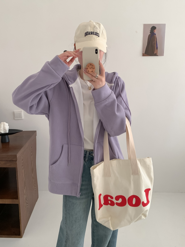 Ženski debeli flis s kapuljom, topao za jesen i zimu, opuštenog kroja, casual sports zip‑up kardigan jakna