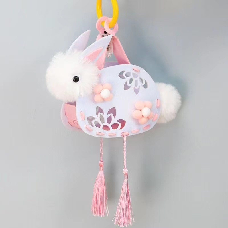 Kit DIY pentru copii: felinar mic cu iepuraș pentru agățat — stil antic