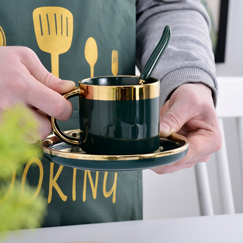 Cești ceramice pentru cafea, stil european, set de 6 piese pentru uz casnic, servis modern minimalist pentru ceai de după-amiază, cu ceașcă de ceai florală