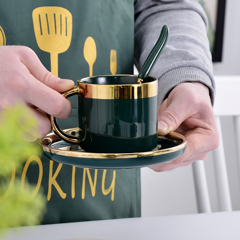 Cești ceramice pentru cafea, stil european, set de 6 piese pentru uz casnic, servis modern minimalist pentru ceai de după-amiază, cu ceașcă de ceai florală