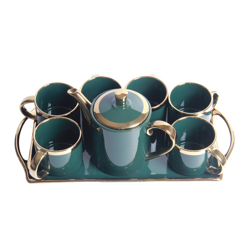 Cești ceramice pentru cafea, stil european, set de 6 piese pentru uz casnic, servis modern minimalist pentru ceai de după-amiază, cu ceașcă de ceai florală