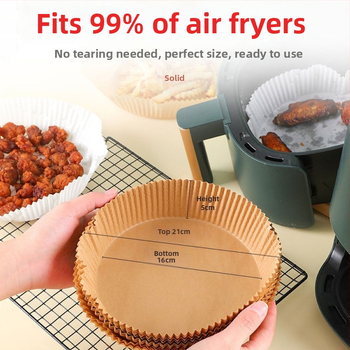 Cerc circular de hârtie de copt pentru air fryer, de unică folosință, rezistent la ulei, la temperaturi înalte, hârtie de gătit de calitate alimentară