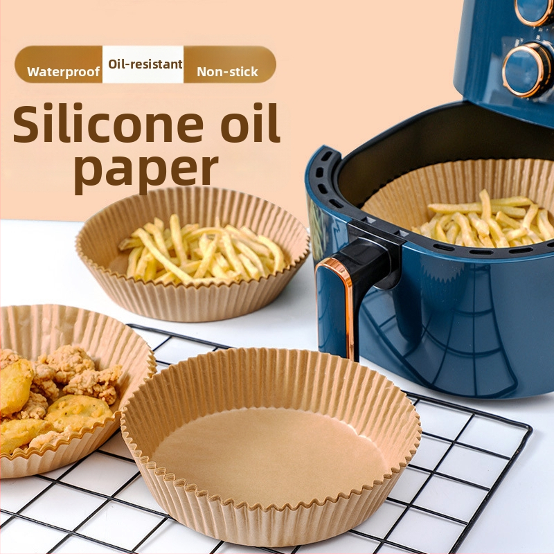 Cerc circular de hârtie de copt pentru air fryer, de unică folosință, rezistent la ulei, la temperaturi înalte, hârtie de gătit de calitate alimentară
