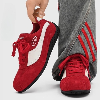 Crvene unisex tenisice s debelim potplatom, ljetne sportske i casual tenisice za parove, trendy