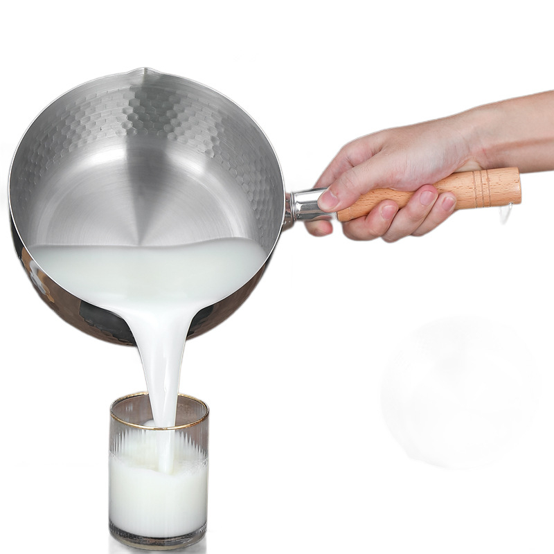 Oală Yukihira din oțel inoxidabil pentru uz casnic, vas mic pentru lapte și alimentația bebelușilor, antiaderent, vas pentru supe cu tăiței, compatibil cu inducția