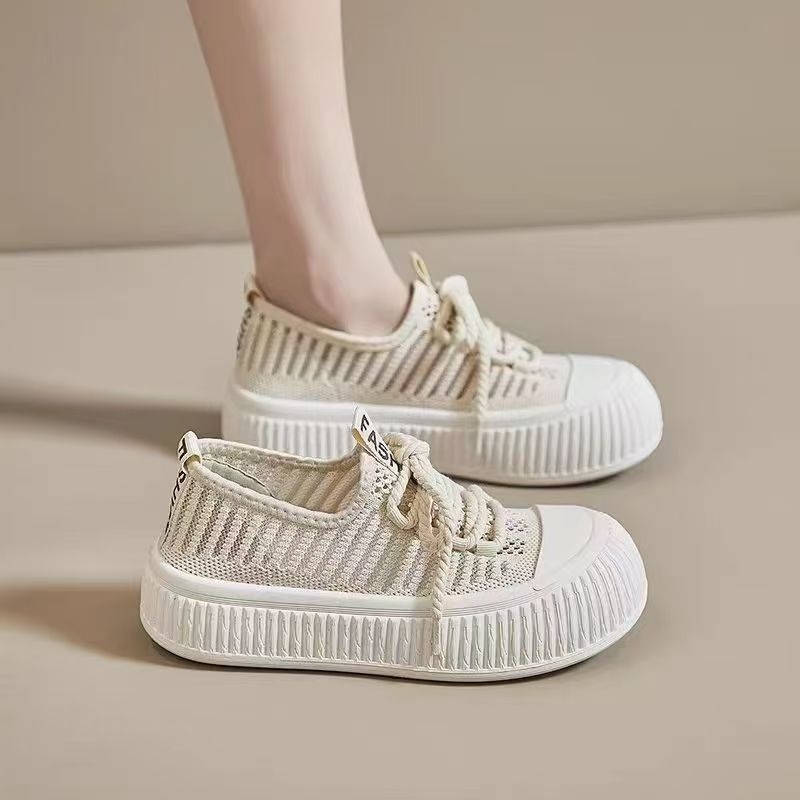 Ženske mrežaste tenisice za ljeto, prozračne, slip-on, s debelim potplatom