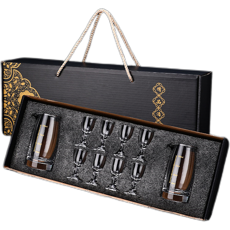 Set cadou de pahare din cristal fără plumb, stil chinezesc, pentru băuturi spirtoase, dimensiune mică